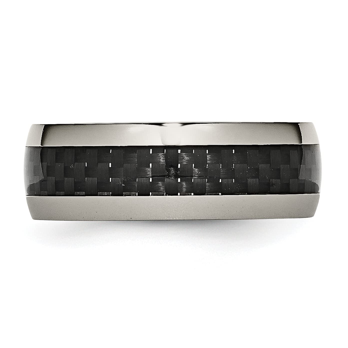 Titanium Black Carbon Fiber 8mm Wedding Band Ring for Men - Durable & Lightweight Comfort Fit Wedding Ring for Groom, Engagement, Anniversary - Perfect for Outdoor, Work & Everyday Wear