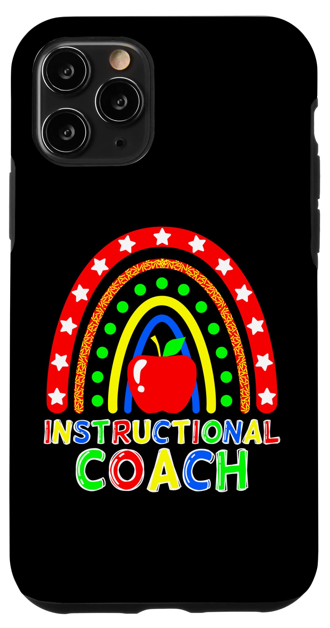 iPhone 11 Pro Case - Funny Boho Rainbow Design for Back to School | Instructional Coach Gift | Protective Phone Cover for Teachers, Students & Educators