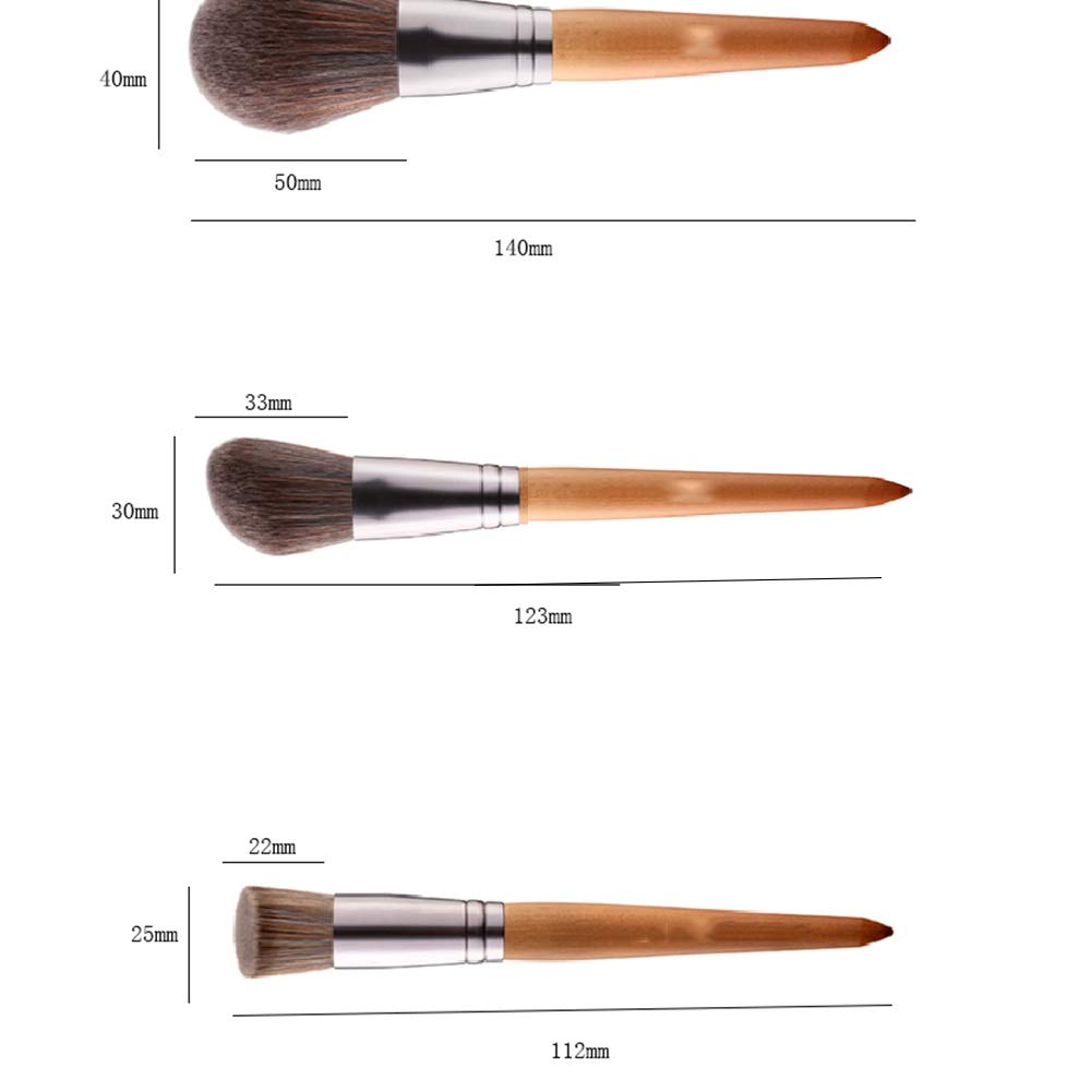 ZYFF Colorful Wool Makeup Brush Set - Wood Handle Bionic Hair 7-Piece Collection for Women | Perfect for Professional Makeup Application & Travel Beauty Essentials