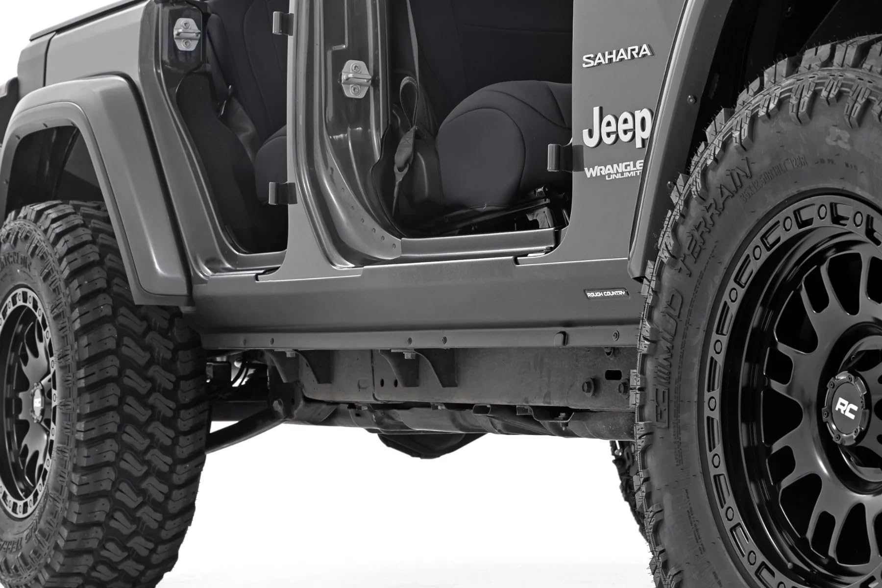 Rough Country Rocker Sill Plates for Jeep Wrangler JL Unlimited (2018-2024) | Heavy-Duty Side Protection | Scratch & Impact Resistant | Easy Installation | Perfect for Off-Roading & Trail Protection