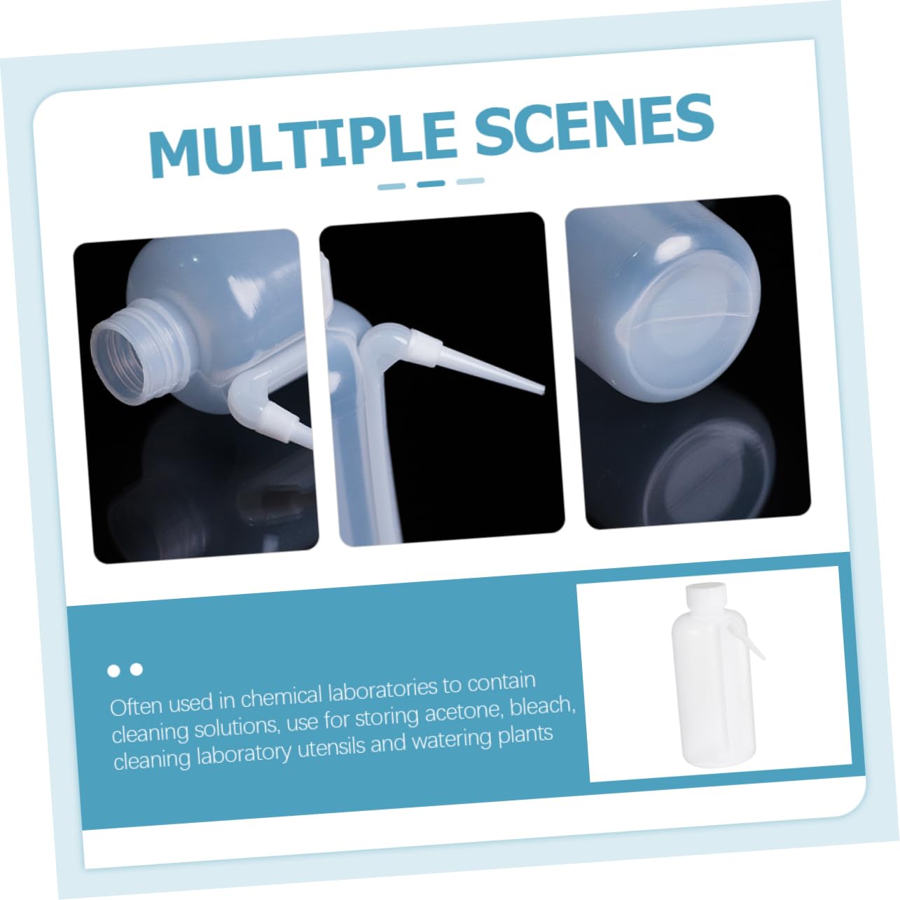 2-Pack FUNOMOCYA Wide Mouth Rinse Bottles with Side Pipe & Dropper - Plastic Wash Bottles for Laboratory, Mouthwash Dispensing, and Cleaning - Ideal for Science Labs, Dental Offices, and Home Use