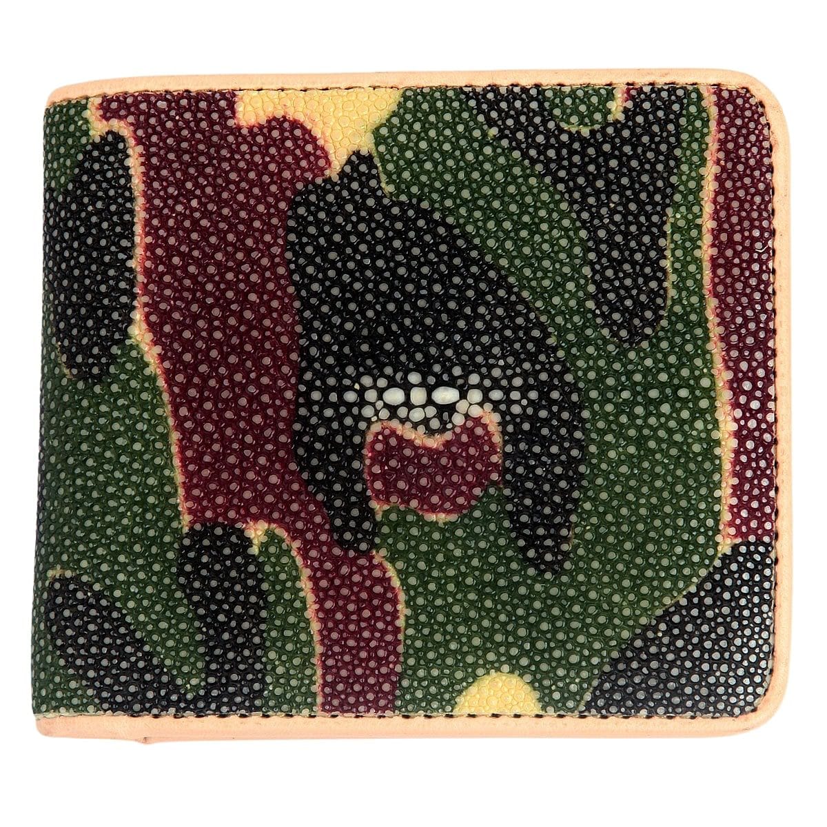 Genuine Stingray Leather Wallet for Men - Premium Camouflage Design - Durable RFID Blocking Bifold Wallet - Perfect for Outdoor, Travel & Everyday Use