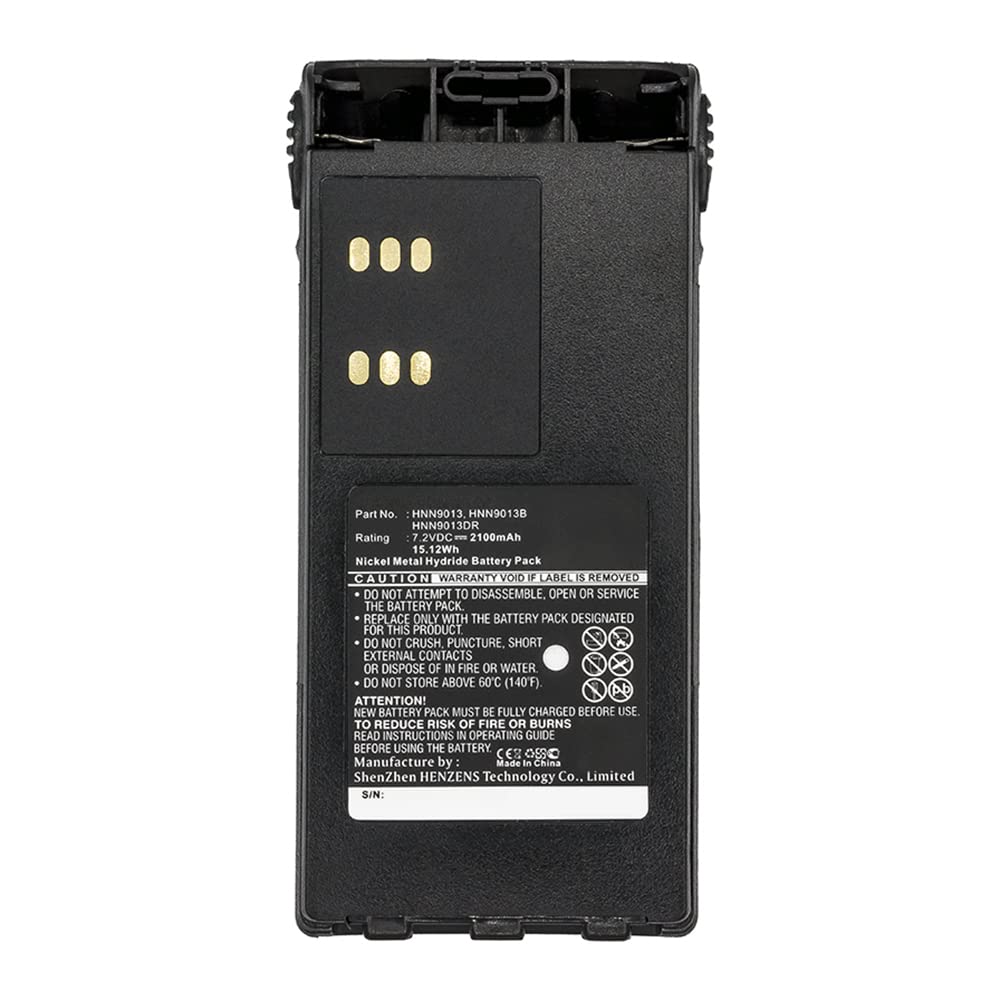 Synergy Digital 2-Way Radio Battery for Motorola HT1250 LS+ - 2100mAh Ni-MH Replacement Battery (7.2V) - Compatible with Motorola HMNN4151 - Perfect for Security, Construction & Outdoor Communication