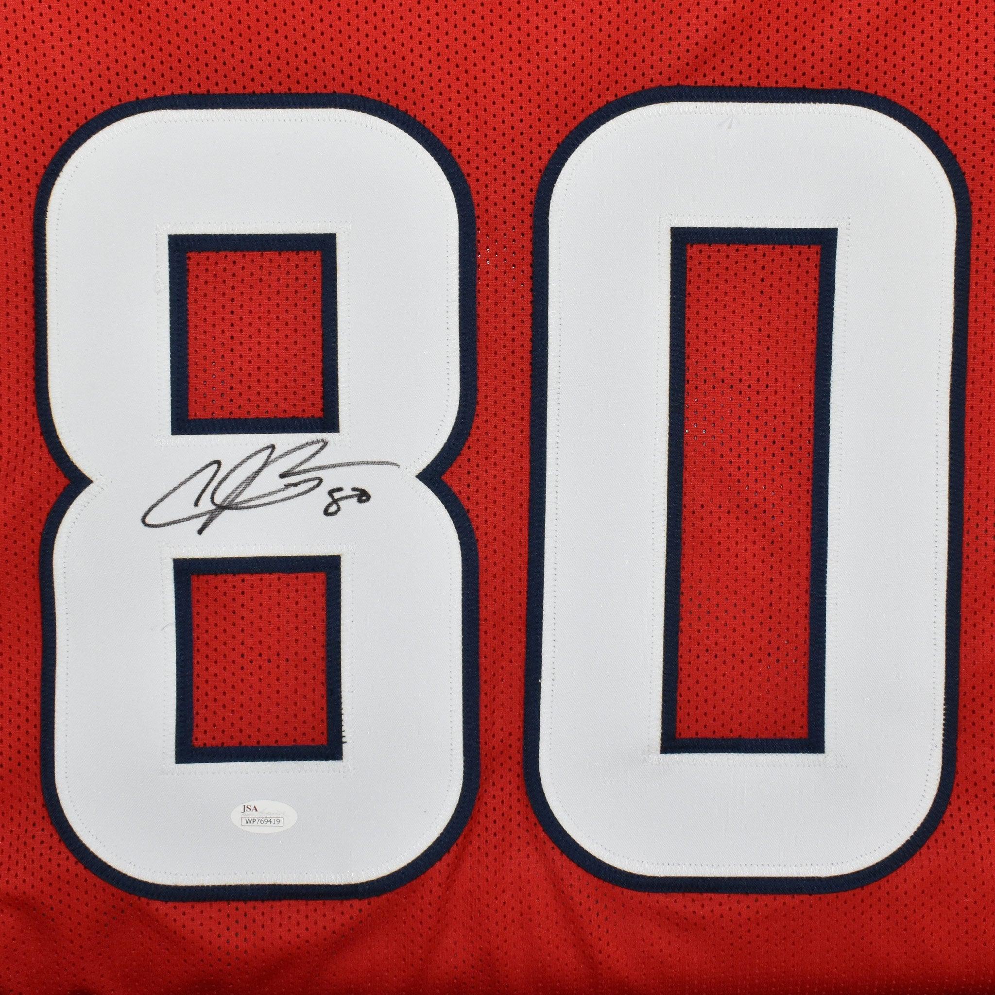 Authentic Andre Johnson Signed Red Pro Edition Football Jersey with JSA Certification - Perfect for NFL Collectors, Sports Memorabilia Displays & Fan Gifts
