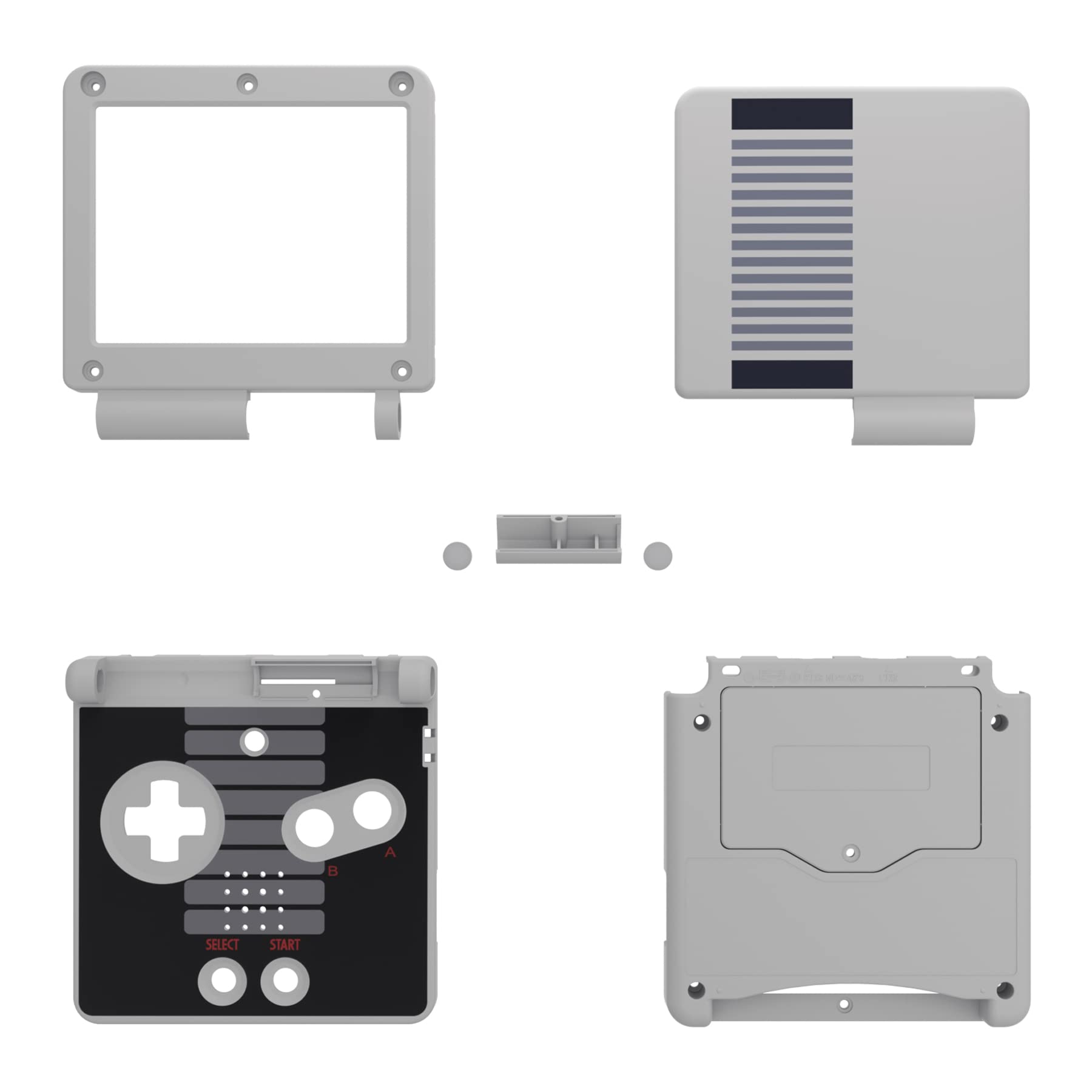 eXtremeRate Replacement Shell & Button Cover Kit for Gameboy Advance SP GBA SP Console - Compatible with IPS & Standard LCD Screens (Console & IPS Screen Not Included) - NES Style - Perfect for Gaming Enthusiasts & Retro Console Modding