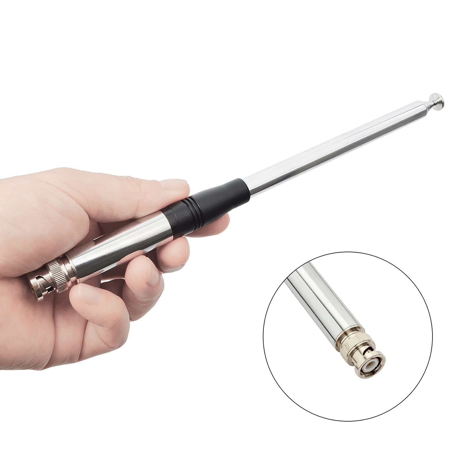 TWAYRDIO Portable CB Radio Antenna - Telescopic BNC 27Mhz Antenna Extendable from 23.3cm to 1.3m for Ham Radio, Compatible with Midland Cobra Uniden - Perfect for Trucking, Off-Roading & Emergency Communication