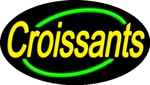 Handmade Croissants Glass Neon Sign #14096 | USA Made | Perfect for Bakery, Cafe & Home Decor