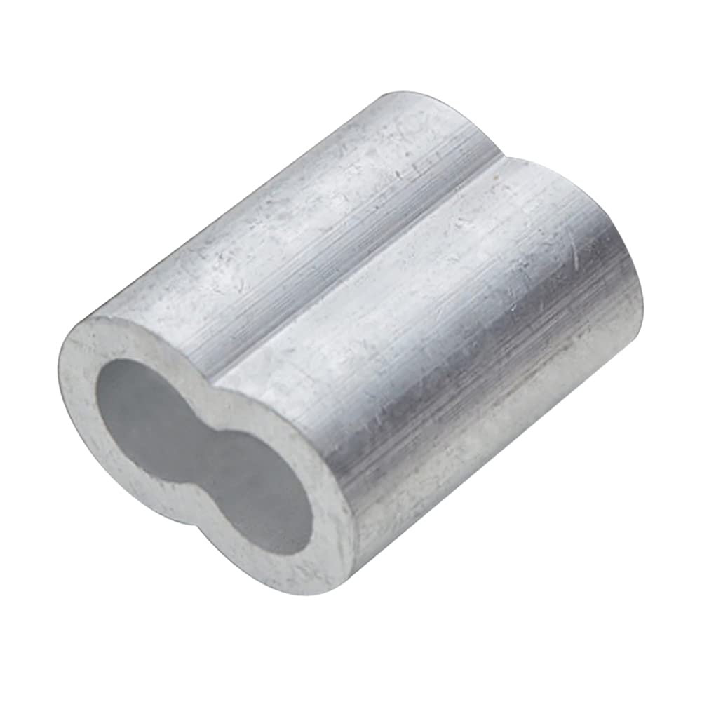 Aluminum Crimp Loop Rope Clamps - 1-100pcs Wire Rope Sleeves for Outdoor & Marine Use