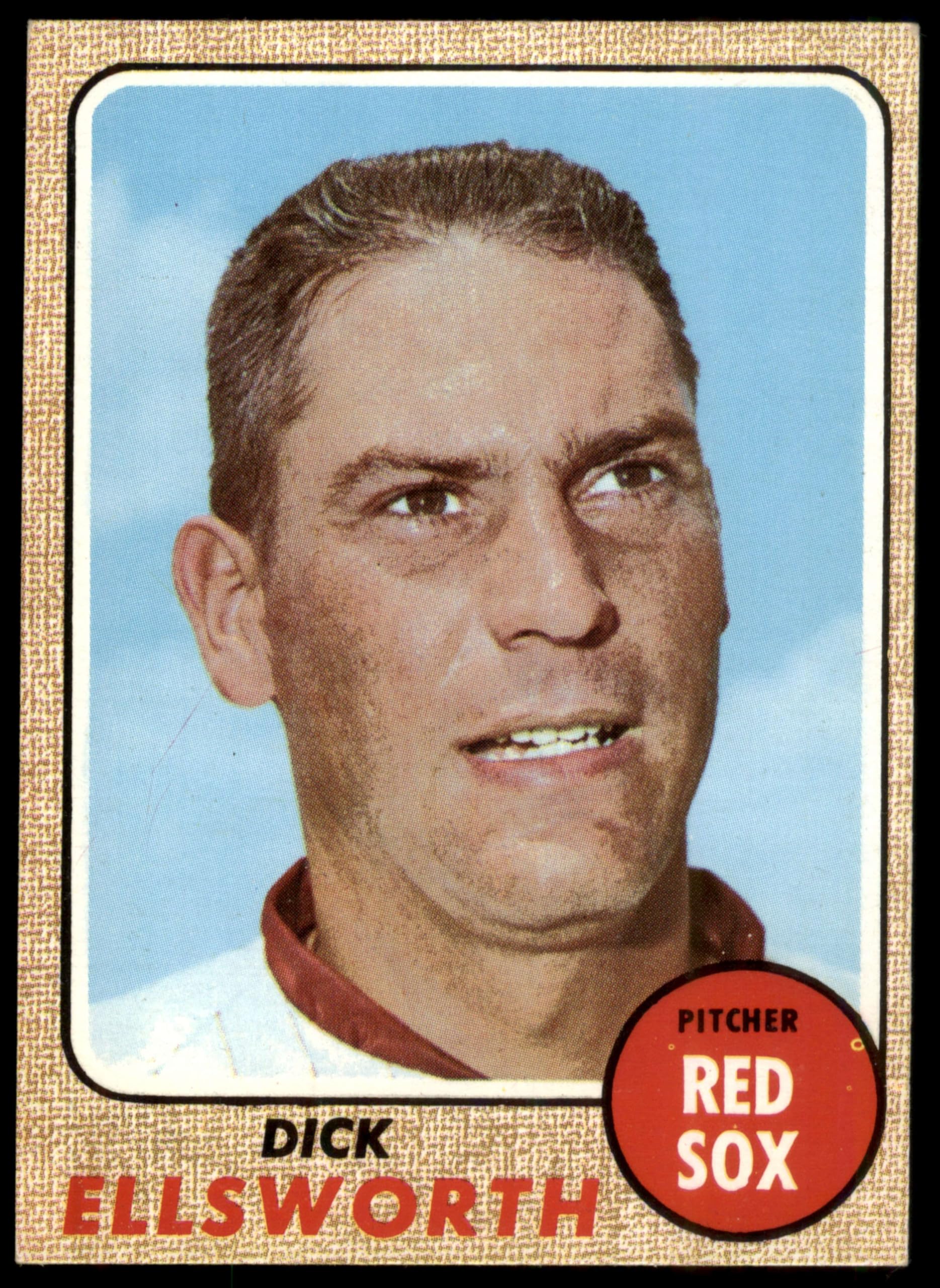 1968 Topps #406 Dick Ellsworth Boston Red Sox Baseball Card - Excellent Condition - Vintage MLB Collectible for Sports Memorabilia & Fan Display