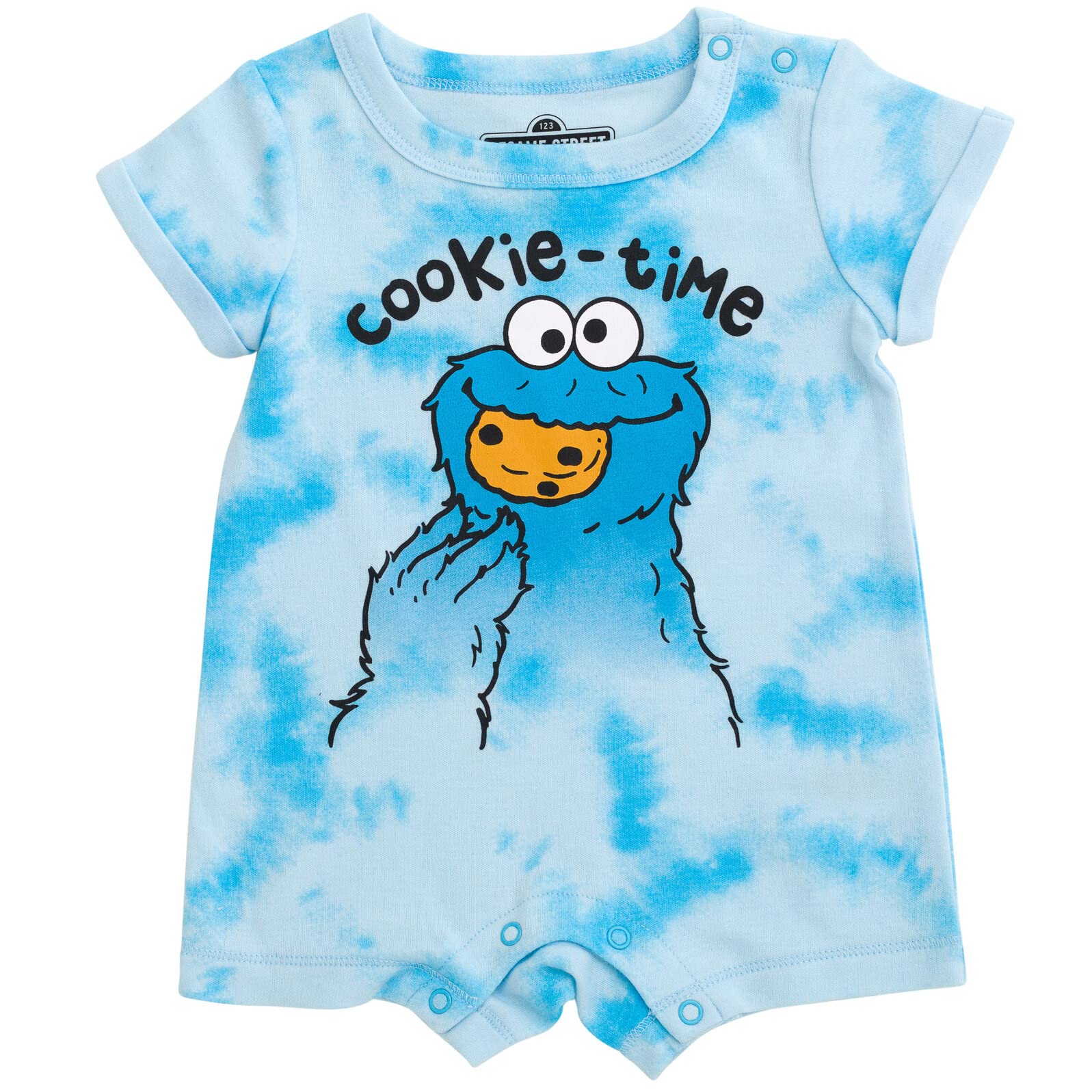 **Sesame Street Elmo Cookie Monster Big Bird Baby Romper & Sun Hat Set – Newborn to Toddler Outfit for Playtime & Photo Shoots**