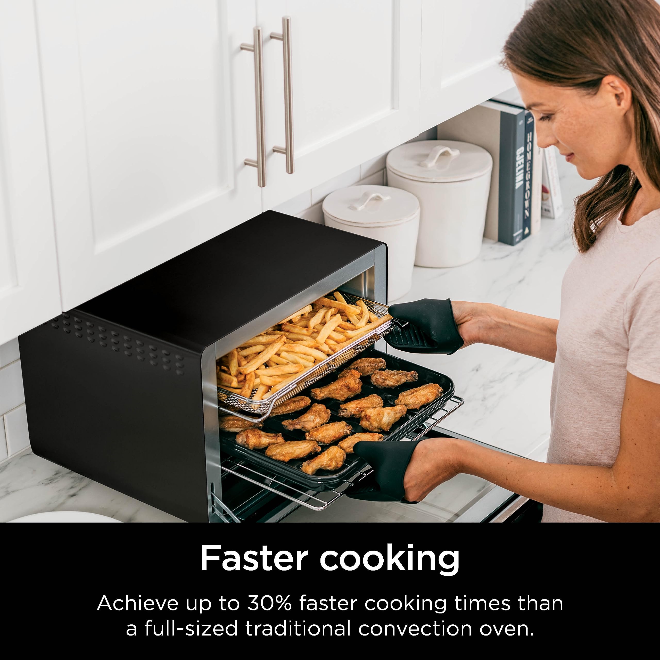 Ninja DT202BK Foodi 8-in-1 XL Pro Air Fry Oven - Large Countertop Convection Oven & Digital Toaster Oven with 1800W Power (12-inch, Black) - Perfect for Baking, Roasting, Air Frying & Toasting at Home
