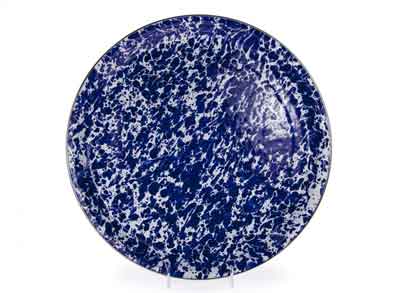 Vintage Cobalt Blue Swirl Enamelware Serving Tray - 20 Inch Rust-Proof Metal Tray for Kitchen, Dining, and Party Serving | Perfect for Entertaining, Picnics, and Home Decor