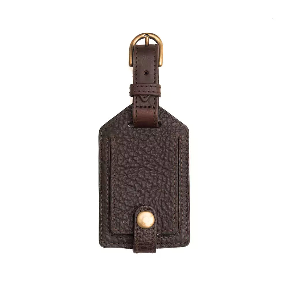 Personalized Leather Luggage Tag - Engraved Name & Contact Info - Durable Travel ID Bag Tag for Suitcases, Backpacks & Carry-Ons - Perfect for Business Trips, Vacations & Gift Giving