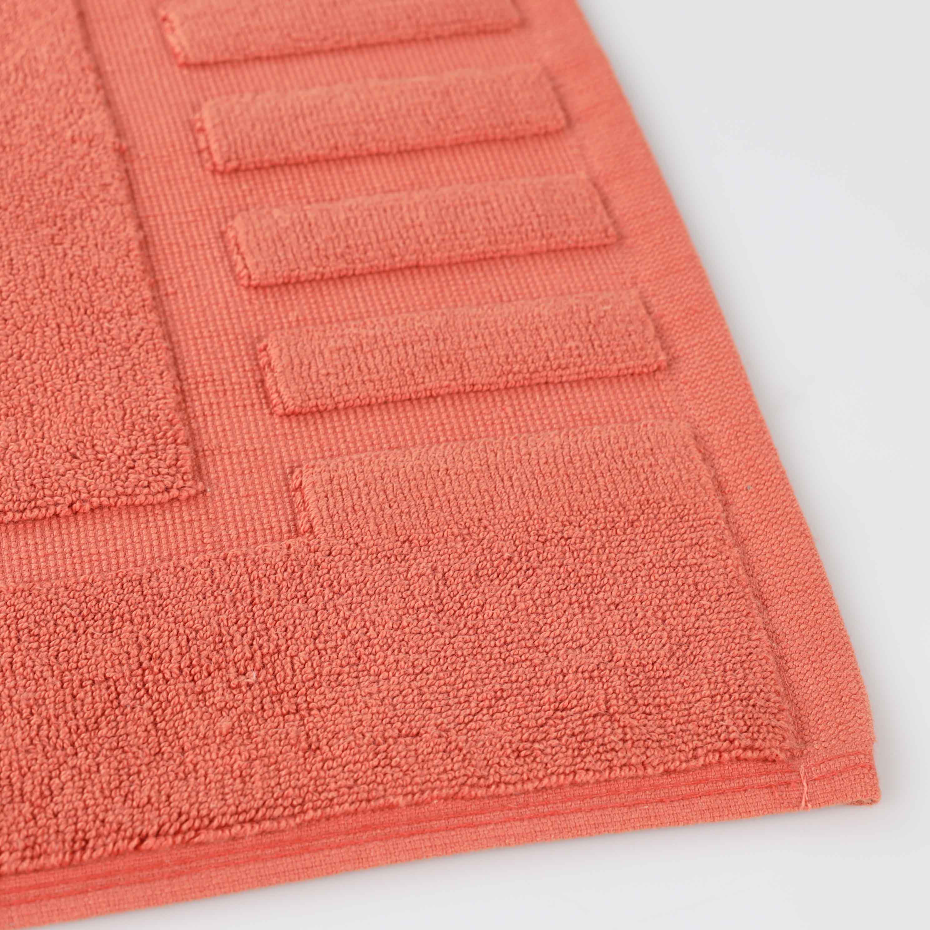 Premium Cotton Modern Geometric Border Absorbent Bath Mat Set of 2 - Non-Slip Soft Bathroom Rug for Bathroom Floor, Shower, Vanity Area - Home Decor Essentials
