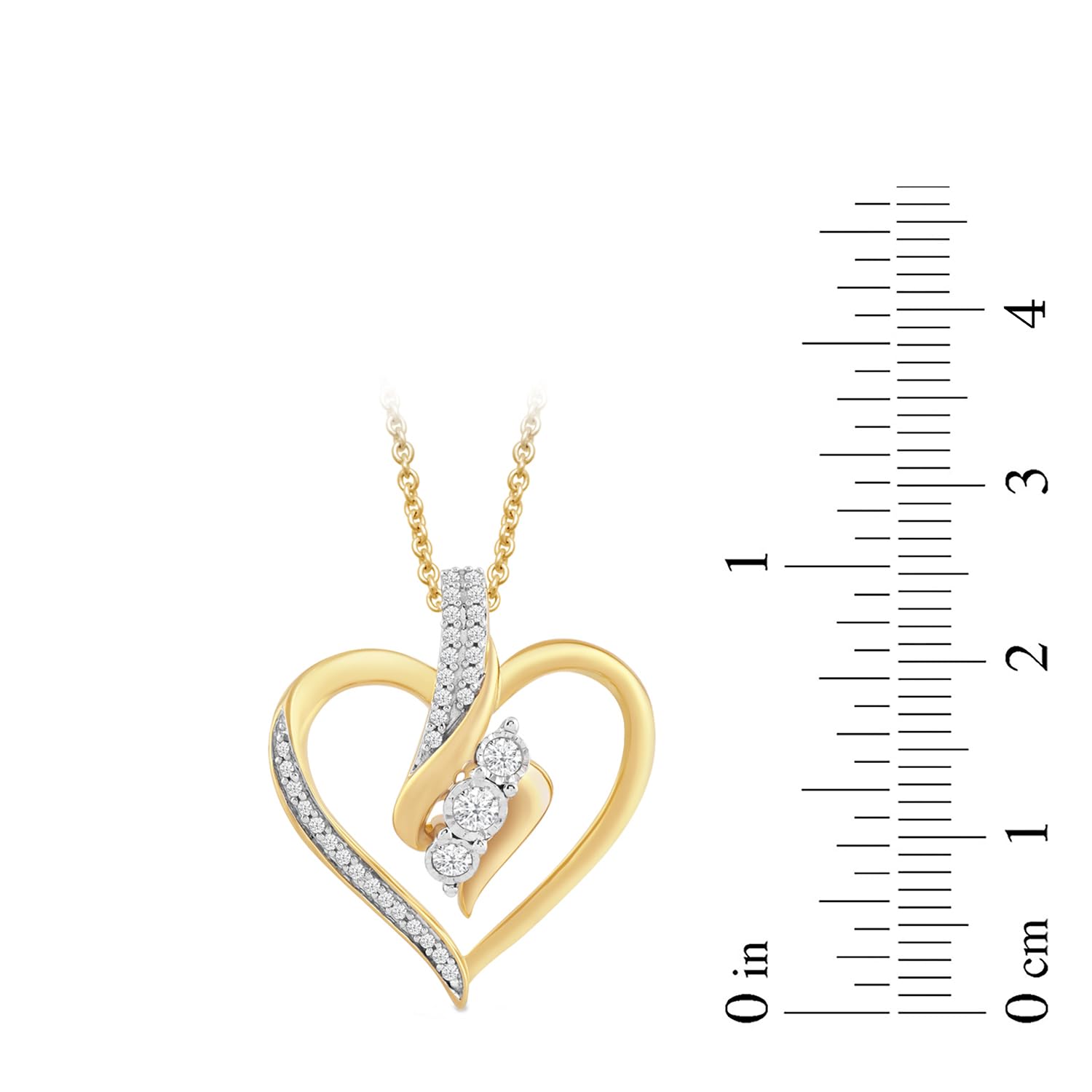 Amazon Essentials Diamond 3 Stone Pendant Necklace (1/4 cttw), 18