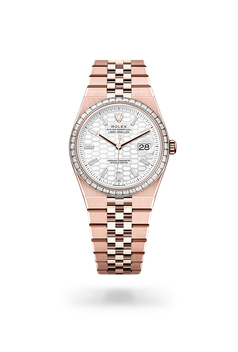 Rolex Land Dweller 36mm 18K Everose Gold Watch M127285TBR 0002 | Luxury Timepiece for Men | Perfect for Business Meetings & Formal Events | Richter & Phillips Jewelers