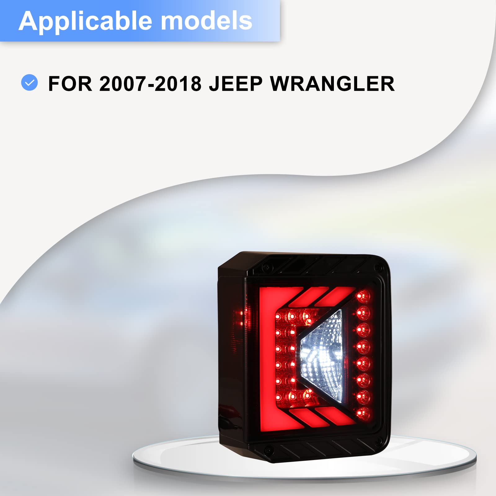 ROXX LED Tail Lights for 2007-2018 Jeep Wrangler JK & JKU - Black Smoke Lens Replacement Pair - Off-Road & Night Driving Safety Upgrade