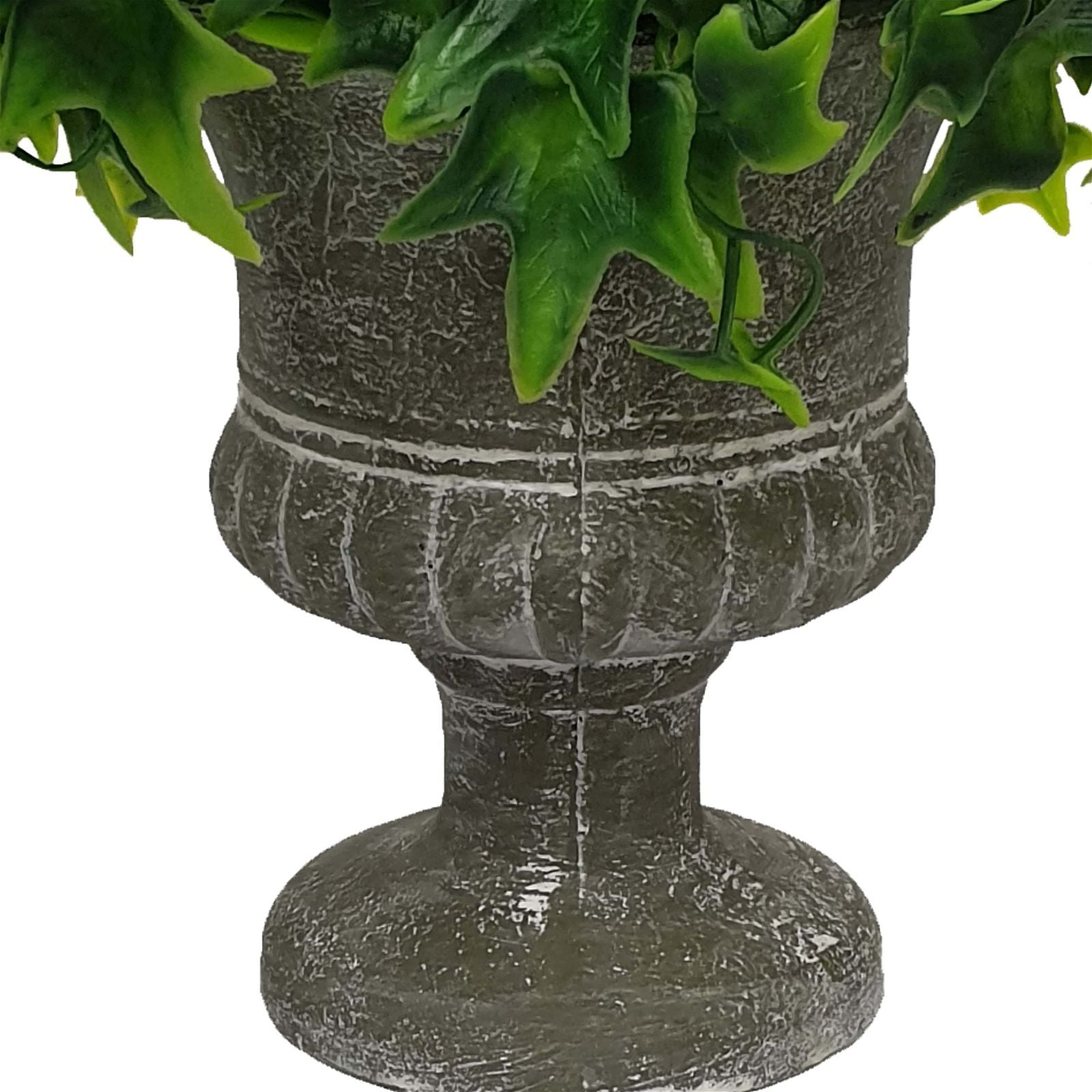 24cm Artificial Shrub in Shaped Vase - Realistic Fake Plant by Criterion - Perfect for Home Office Decor, Living Room Centerpiece & Wedding Table Arrangements