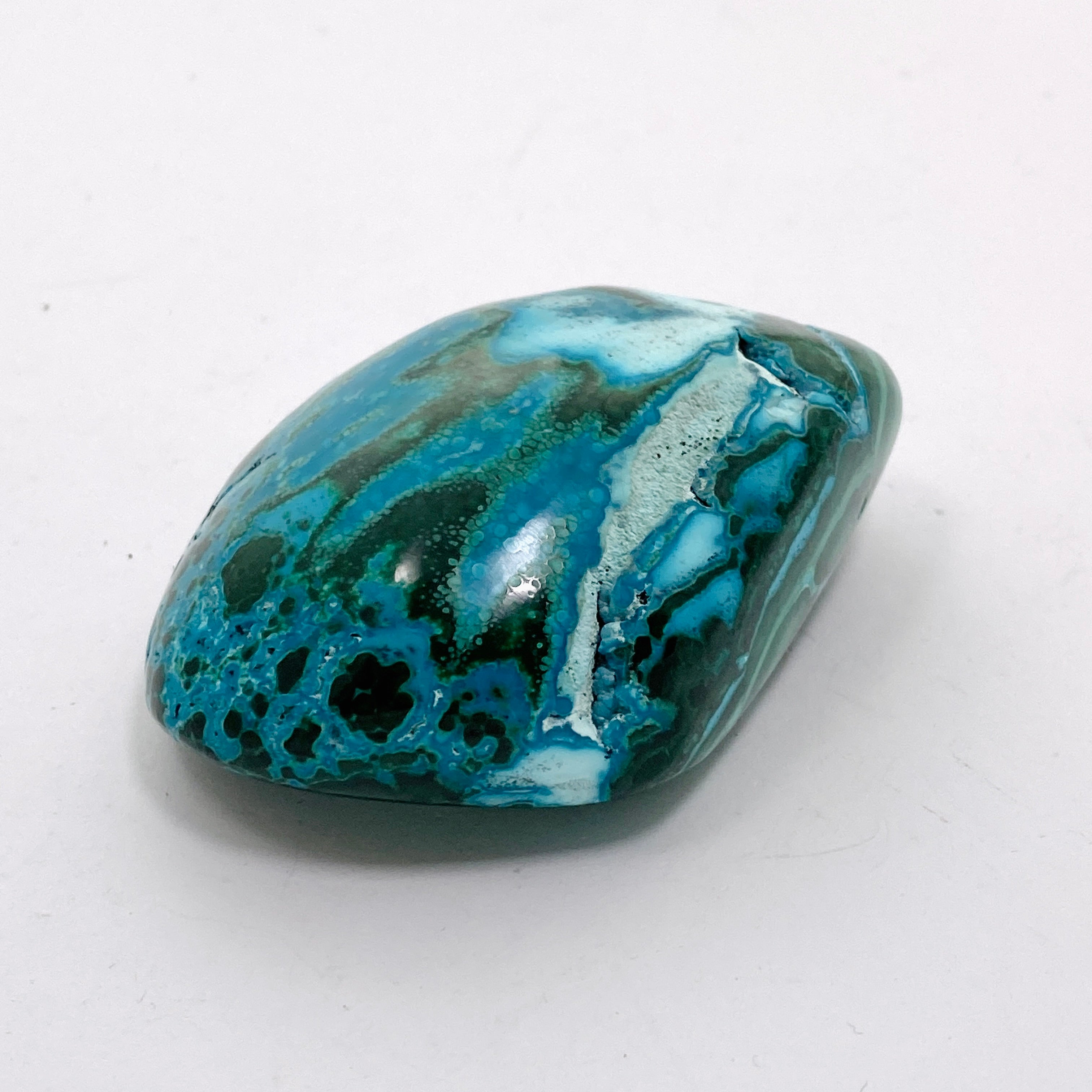 Natural Malachite and Chrysocolla Polished Freeform Stone - Congo CR3750 | Healing Crystal for Meditation, Jewelry Making & Home Decor