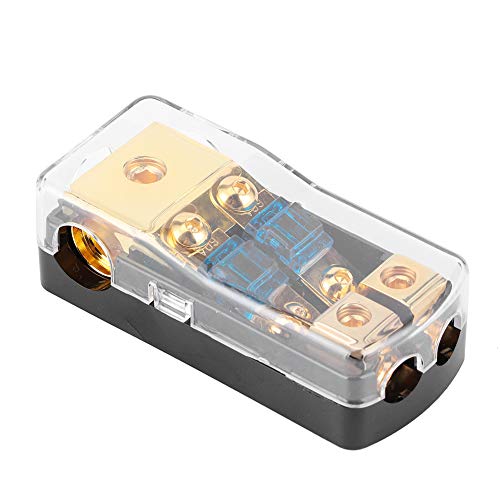 2-Way Mini ANL Fuse Distribution Block - 60A Fuse Holder for 0/4 Gauge to 4/8 Gauge Audio Systems | Perfect for Car, Boat & Marine Stereo Installations