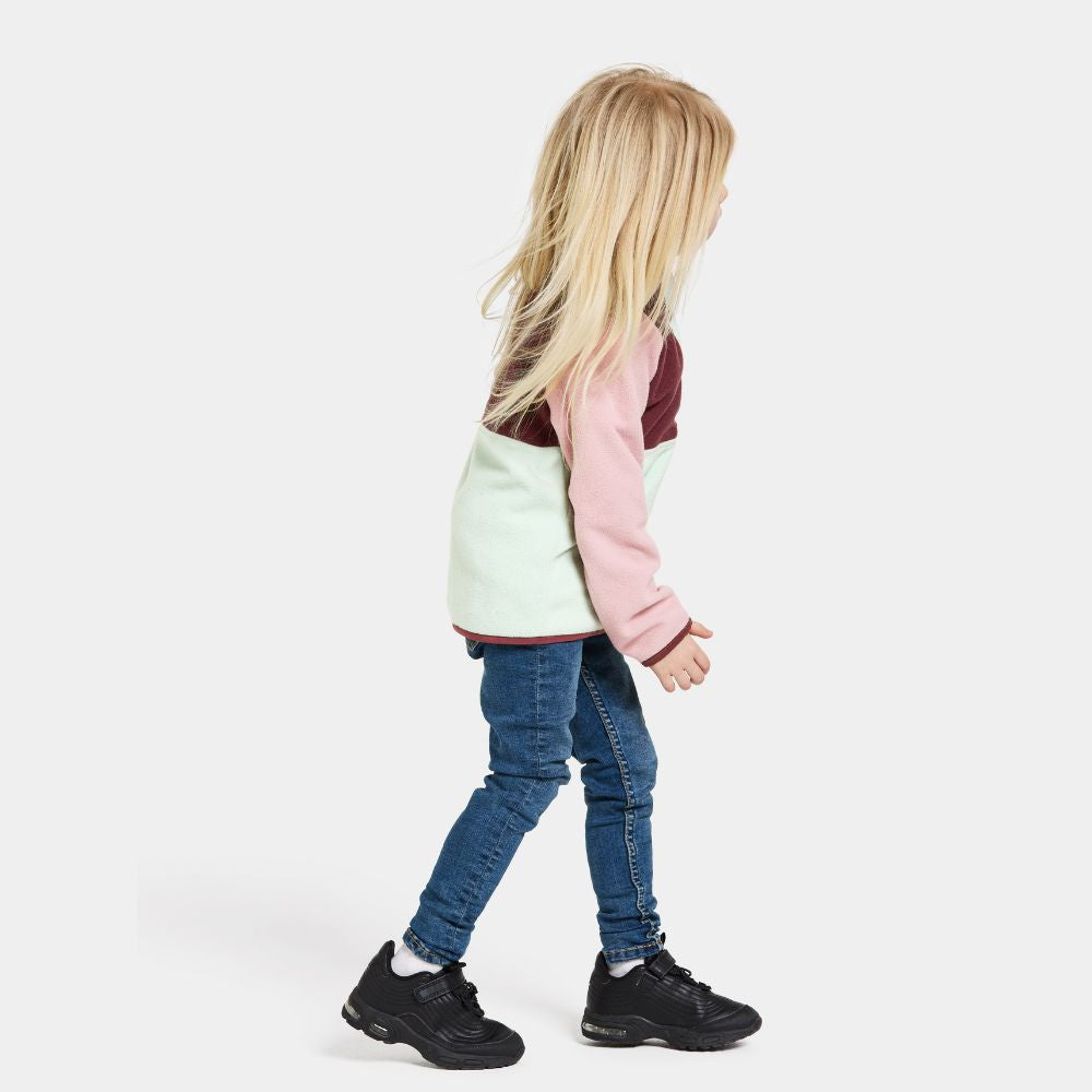Didriksons Monte Half Button Kids Fleece Jacket - Soft & Warm Pale Mint Green Outerwear for Boys & Girls | Perfect for School, Playground & Outdoor Adventures