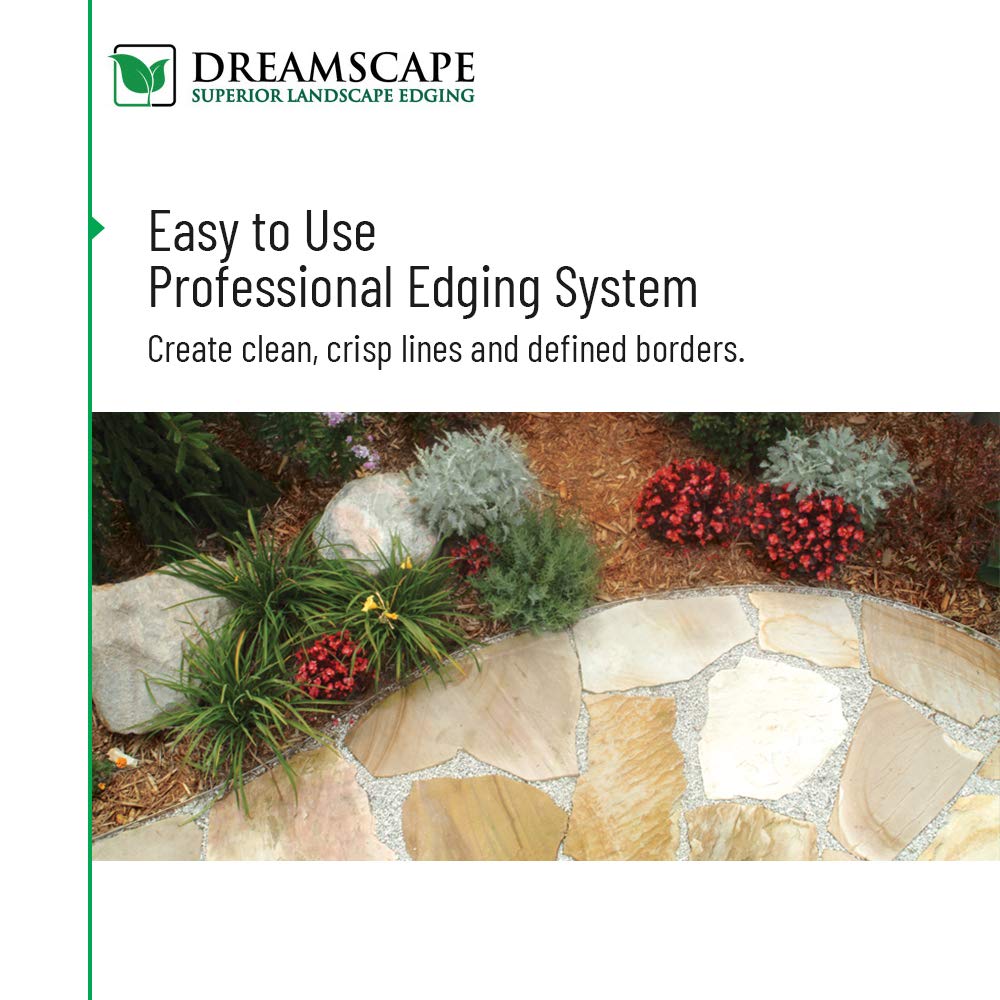 Dreamscape PRO Aluminum Landscape Edging - Heavy-Duty Metal Lawn Edging (10 Pack, 8ft Each, 80ft Total) - Black Powder-Coated Garden Border for Flower Beds, Driveways & Walkways - Easy DIY Installation for Professional Landscaping Results