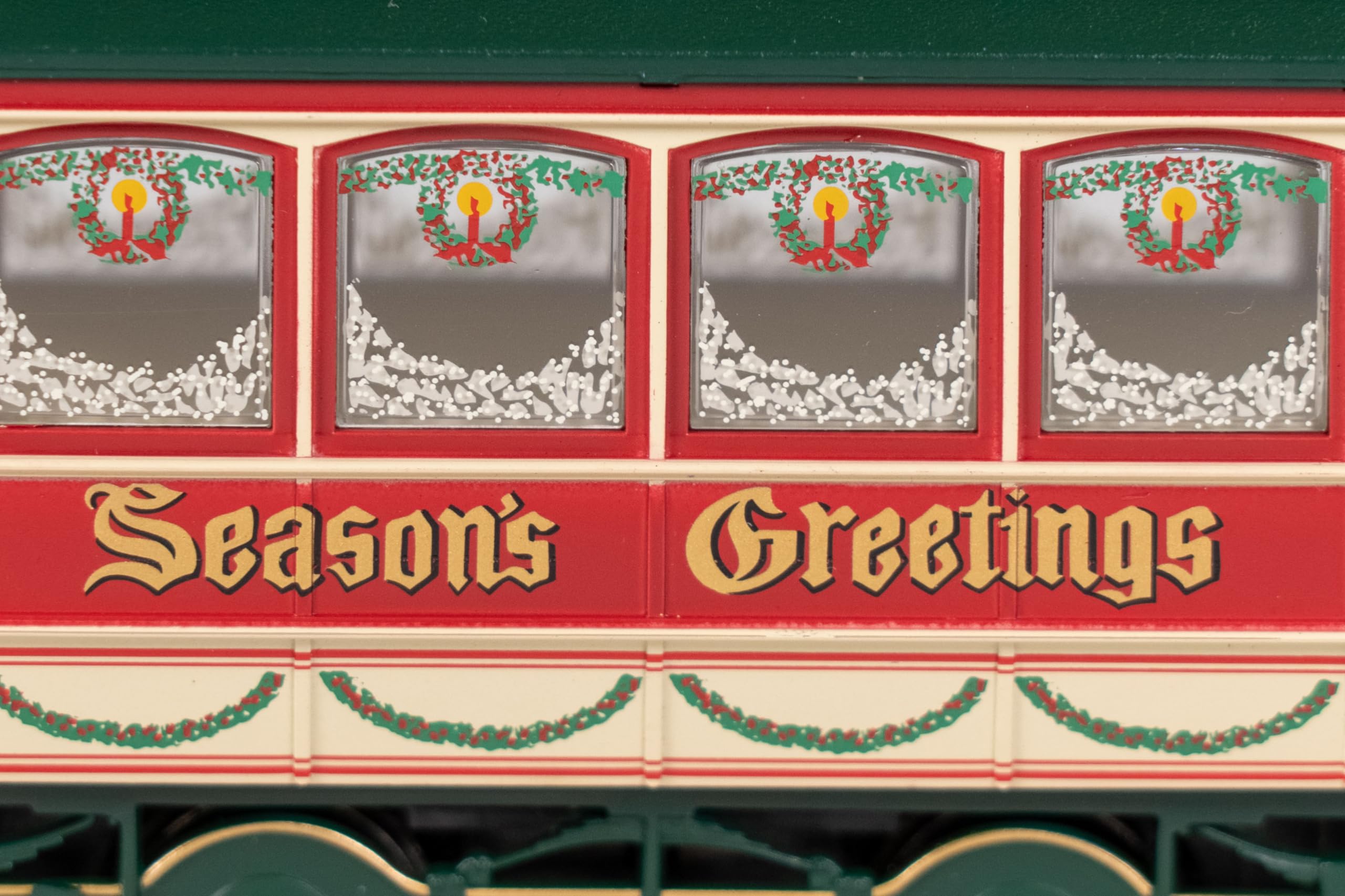 Closed Street Car Christmas - On30 Scale Model Train for Holiday Displays & Collectors | Perfect for Christmas Villages, Train Sets & Dioramas