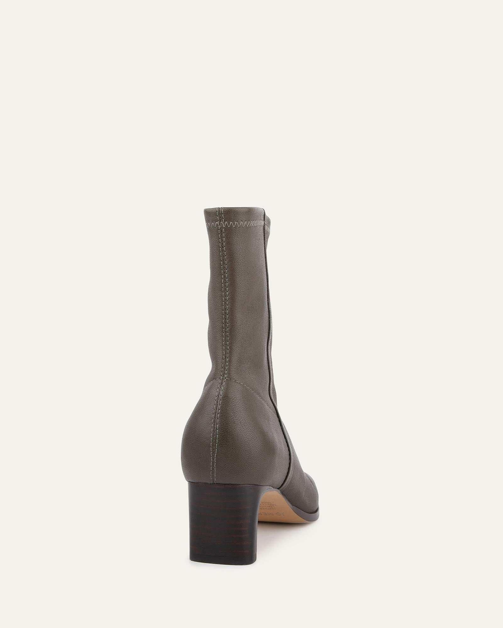Quince Mid Ankle Boots for Women - Dark Olive Genuine Leather, Comfortable & Stylish, Perfect for Fall/Winter, Office & Casual Outfits