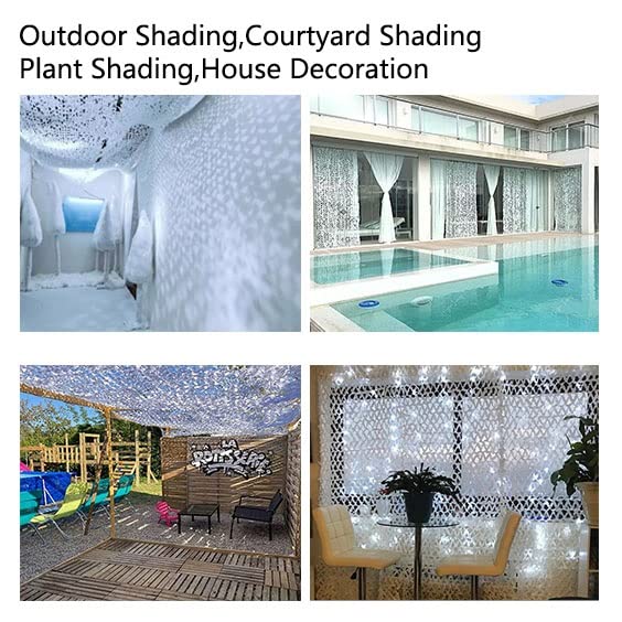 Military Camouflage Netting - White Digital Snow Camo Net, Oxford Fabric Camouflage Cover for Hunting, Shooting, Camping & Outdoor Activities - Sunshade, Blind, Party Decoration & Military Surplus Bulk Roll