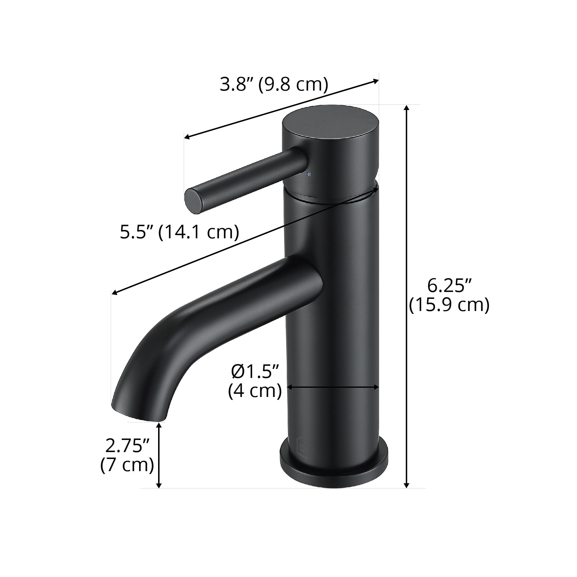 Premium Matte Black Single Lever Bathroom Faucet - Valencia Series - Modern Water-Saving Design for Bathroom Sink & Vanity - Easy DIY Installation & Durable Finish