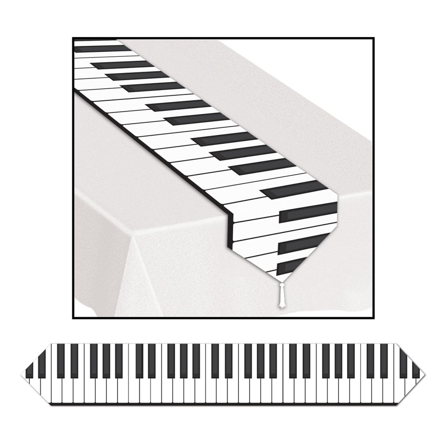 12-Pack Printed Piano Keyboard Design Table Runners - 6 Feet Long - Perfect for Music Themed Parties, Weddings & Piano Recitals