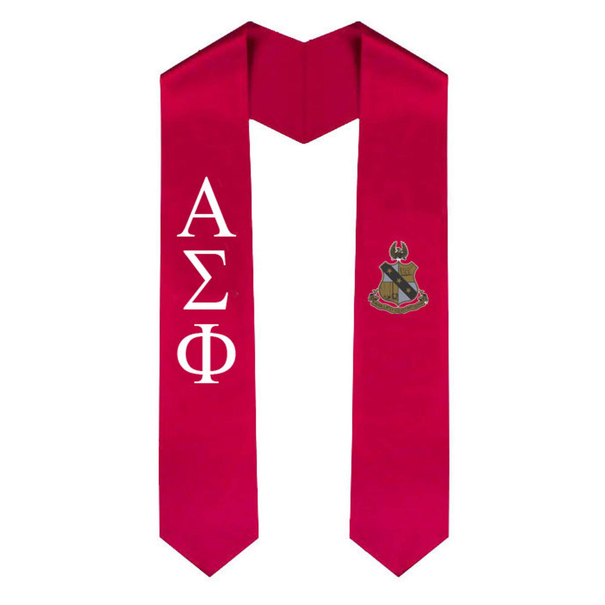 Alpha Sigma Phi Greek Letter Graduation Sash Stole with Embroidered Crest - Perfect for Fraternity Ceremonies, Graduation Events & Greek Life Celebrations