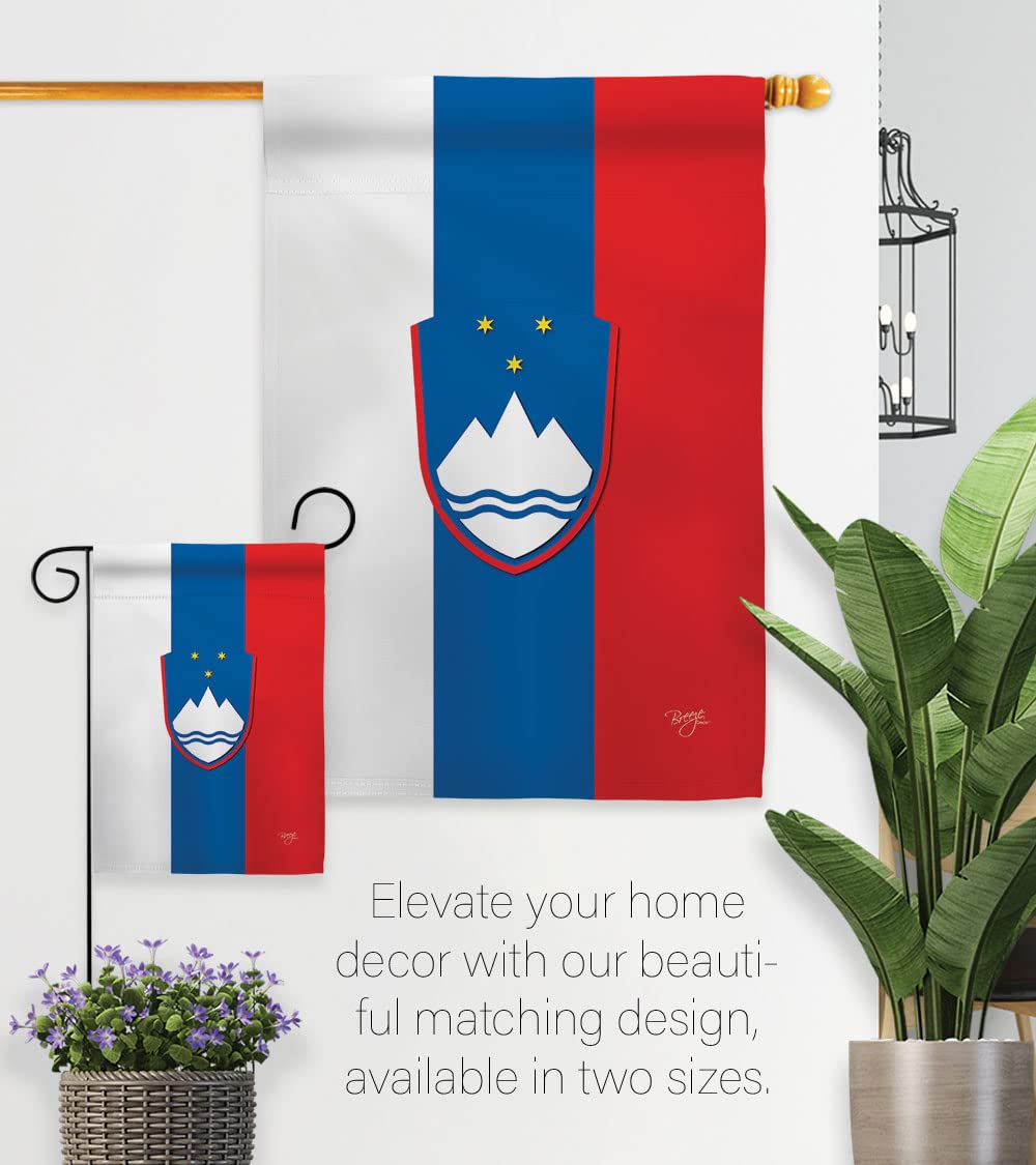 Slovenia Garden Flag Set with Stand - Double-Sided Yard Decor for Home & Gifts
