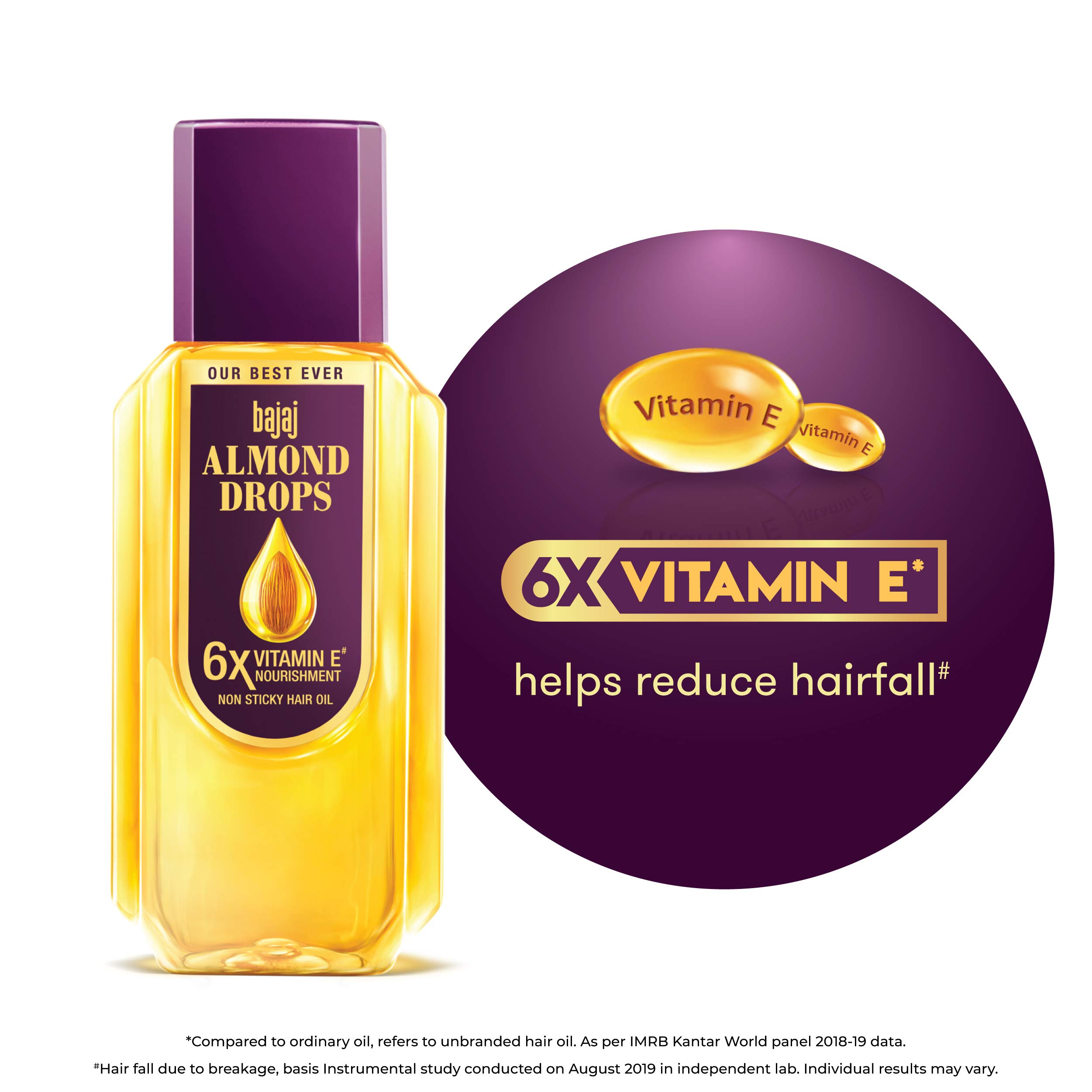 Bajaj Almond Drops Hair Oil - 300ml (Pack of 2) | Natural Hair Growth Treatment for Dry & Damaged Hair | Perfect for Daily Scalp Massage & Hair Nourishment