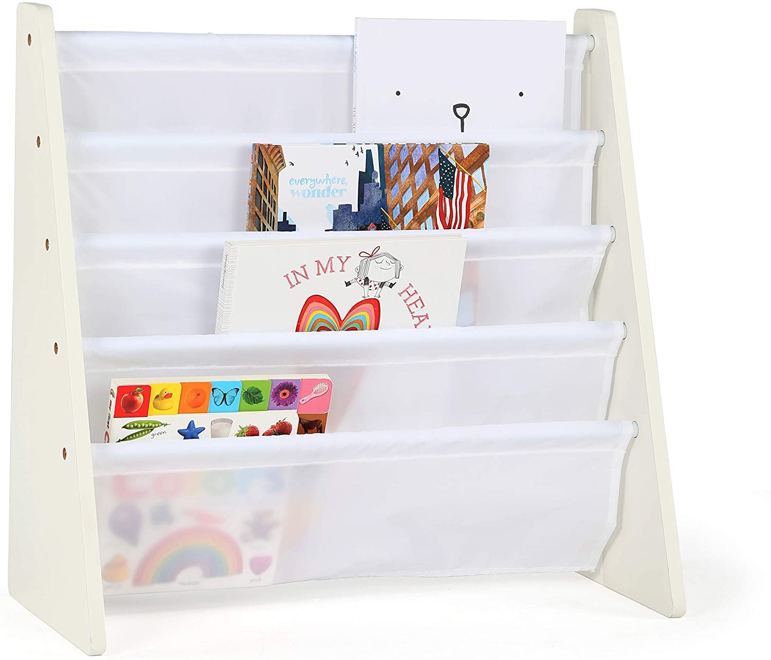 Lennox White Kids Toy Storage Organizer - Sturdy Furniture for Playroom, Nursery & Bedroom Organization