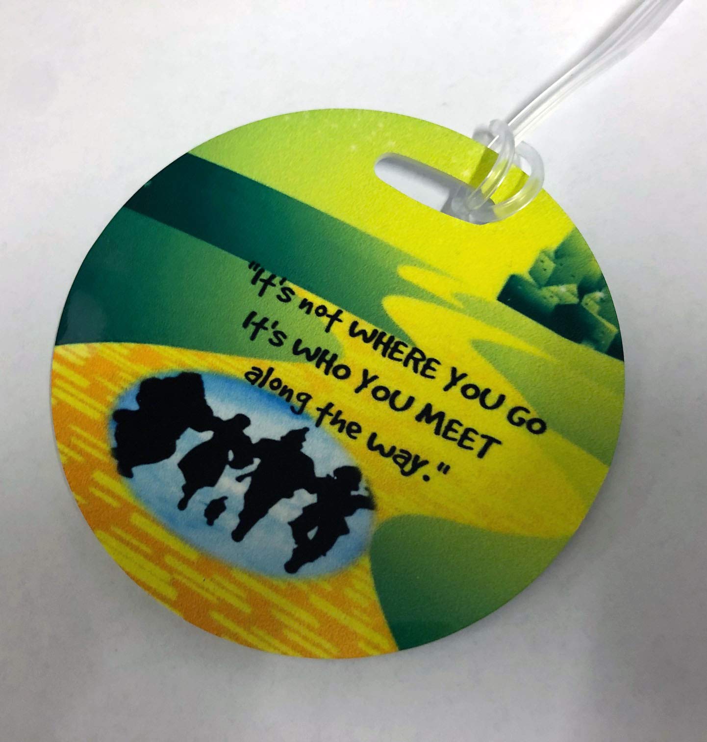 Trendy Yellow Bricks Road Quote Design 4-inch Luggage Tag - Perfect for Travel Bags, Suitcases, and Backpacks
