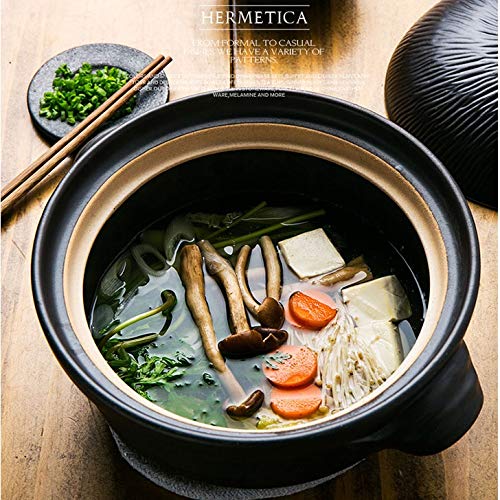 Premium Ceramic Stew Pot with Lid - High Temperature Resistant Soup Casserole for Gas Cooker, Rice Cooking & Slow Cooking - Perfect for Home Kitchen, Meal Prep & Family Dinners