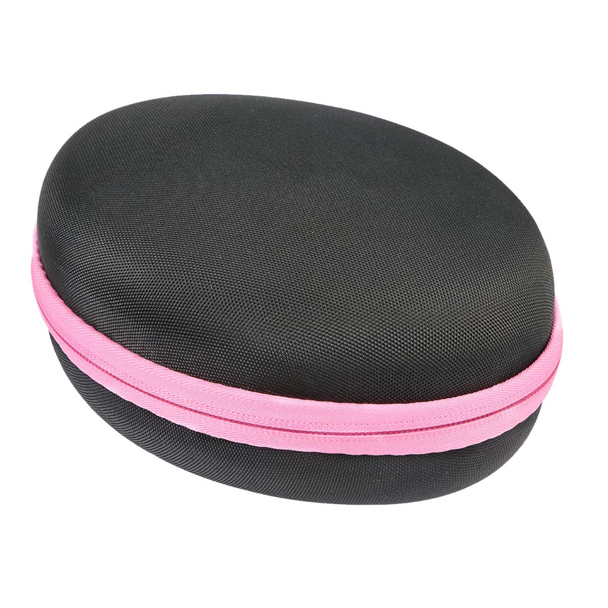 Premium Hard Travel Case for Wireless Bluetooth Over-Ear Headphones - Matte Finish, Rechargeable, Foldable Design (Black Case with Pink Zipper) - Perfect for Travel, Commuting & Headphone Protection