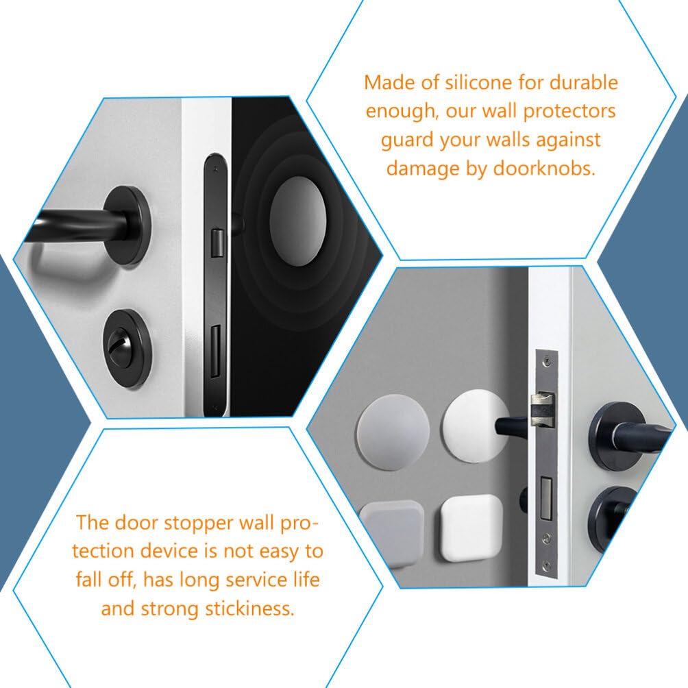 Soft Rubber Door Stopper Wall Protector - Self-Adhesive Bumper for Home & Office Safety