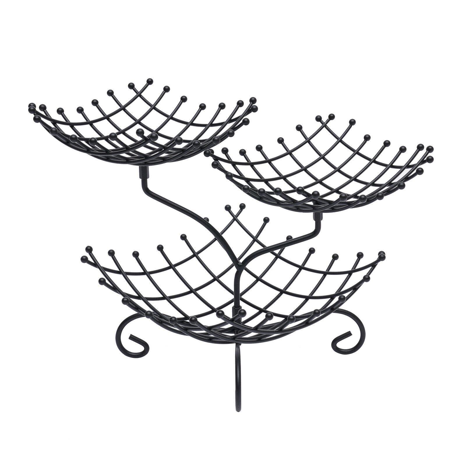 3-Tier Bread & Fruit Stand - Kitchen Organizer for Cake, Tableware, Vegetables | Space-Saving Dish Rack & Utensil Holder for Countertop Storage | Perfect for Pantry, Dining Room & Small Kitchen Organization