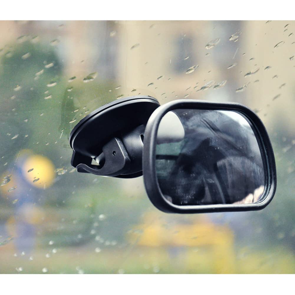 360 Degree Adjustable Shatter-Proof Baby Car Mirror - Black Acrylic Rearview Mirror for Backseat Safety with Strong Suction Cup - Perfect for Parents to Monitor Infants in Rear-Facing Car Seats During Travel