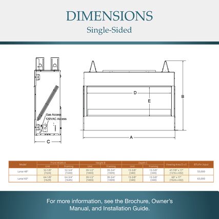 60 Inch Majestic Lanai Outdoor Linear Gas Fireplace - Modern Patio Heater for Backyard, Poolside & Outdoor Living Spaces