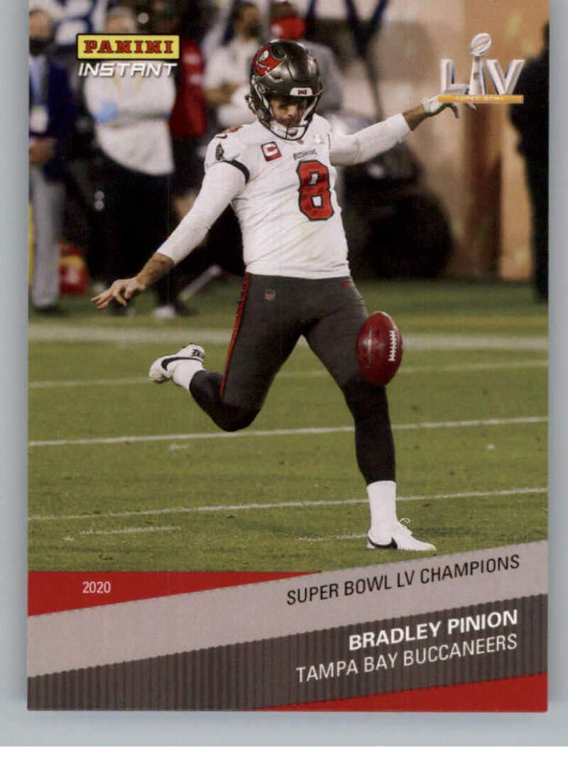 2021 Panini Super Bowl LV Champions #29 Bradley Pinion Tampa Bay Buccaneers NFL Football Trading Card - 2020 Season Champs, Panini Instant, NM-MT Condition - Perfect for Collectors, Sports Memorabilia Displays & NFL Fan Gifts