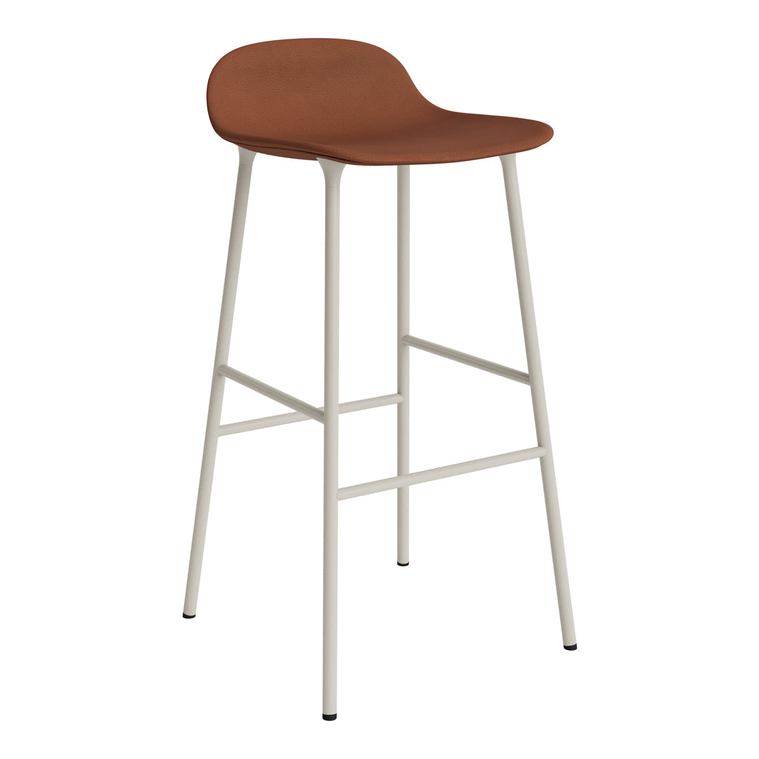 Modern Form Bar Stool with Metal Legs & Upholstered Seat - Perfect for Kitchen Islands, Home Bars & Commercial Use