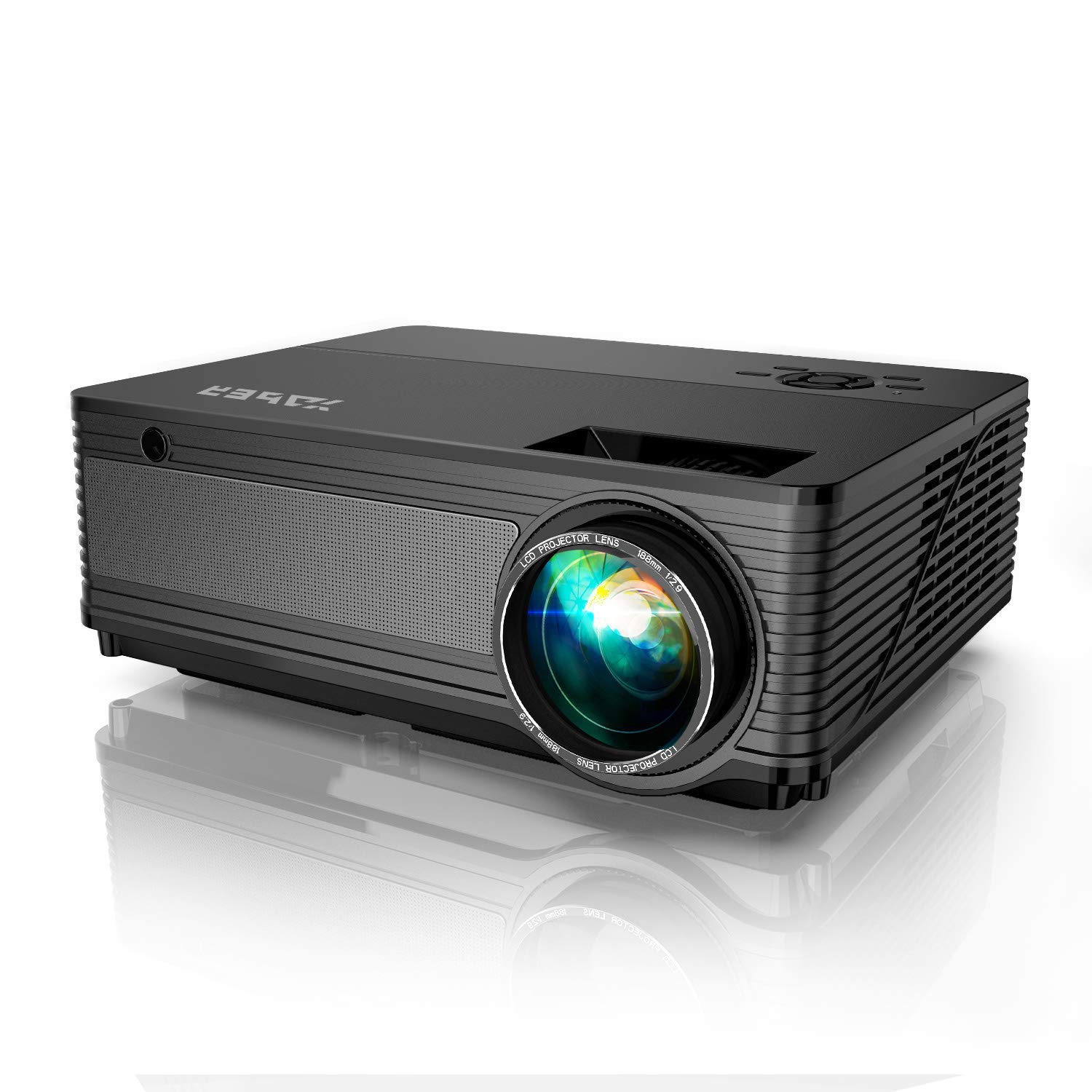 YABER Y21 Native 1080P Full HD Projector 6800 Lux, 4K Supported with ±50° 4D Keystone Correction & Zoom, Compatible with TV Stick, HDMI, Xbox, Phone, PC - Perfect for Home Theater, Outdoor Movie Nights, Gaming and Presentations (Renewed)