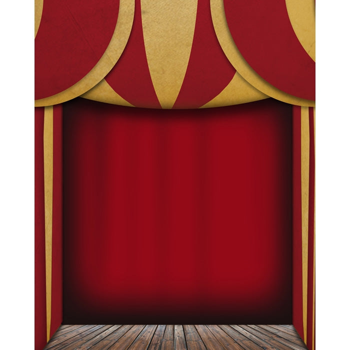 Circus Stage Printed Backdrop - Colorful Vintage Circus Theme Party Decor for Birthday, Baby Shower & Events - Perfect for Photo Booths, Stage Backgrounds & Themed Parties