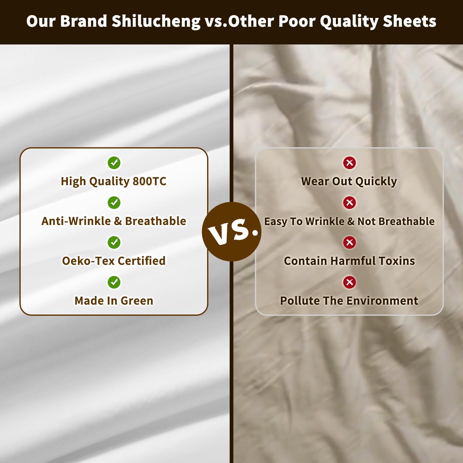 Premium 100% Egyptian Cotton Sheets Set - 800 Thread Count Luxury Bedding, Breathable & Ultra Soft 5-Star Hotel Quality, 16