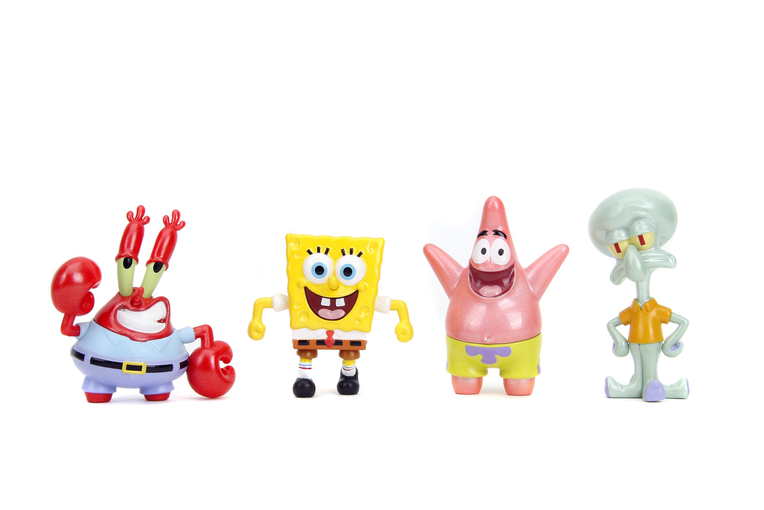 Spongebob Squarepants 2.5 Inch 4-Pack Die-Cast Action Figures - Collectible Nickelodeon Character Toys for Kids & Adults - Perfect for Display, Gifts, and Playtime Fun