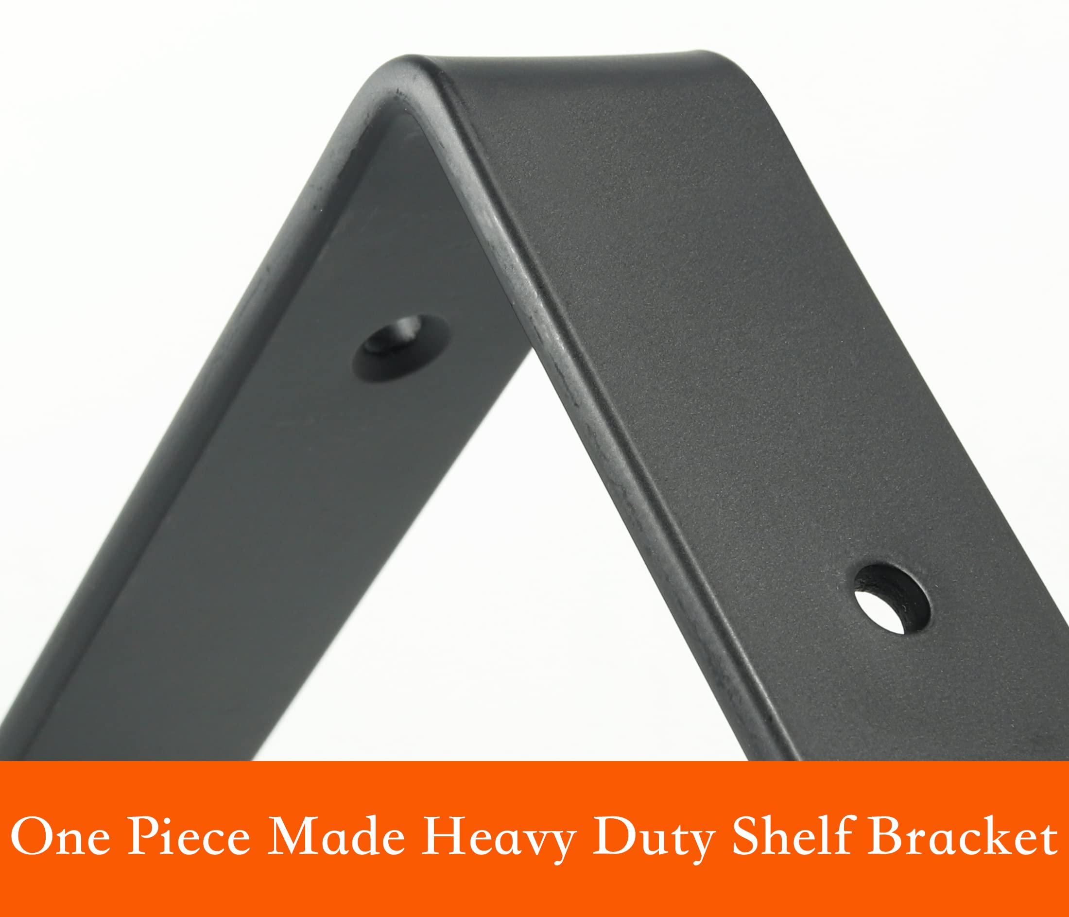 Heavy Duty Black Metal Shelf Brackets (8 Pack, 6