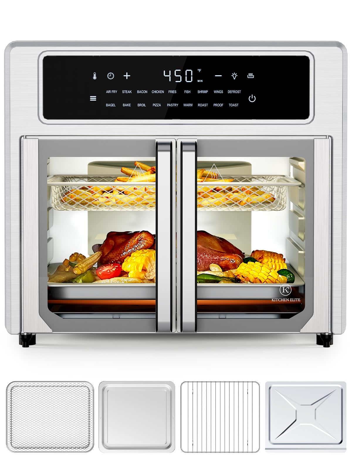 Best Air Fryer Toaster Oven Combo - 12-in-1 Multi-Function Countertop Convection Oven with Rotisserie & Dehydrator - Perfect for Baking, Roasting, Air Frying & More - Ideal for Small Kitchens, Dorms & RV Cooking